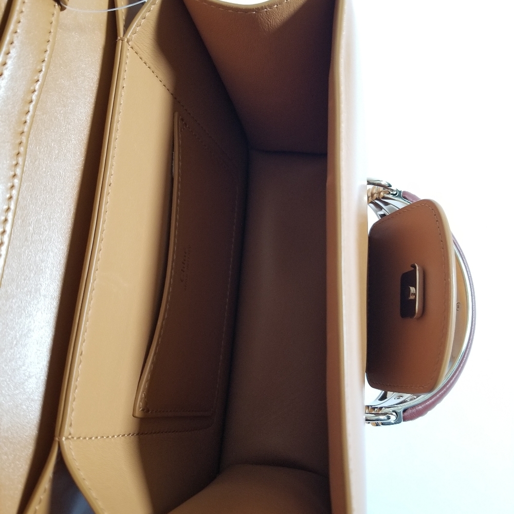 Chloé Kattie Leather Crossbody Clutch Bag Camel Brown - Picture 8 of 14